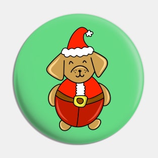 Chubby Santa Claus Christmas Dog Cartoon Doodle, made by EndlessEmporium Pin