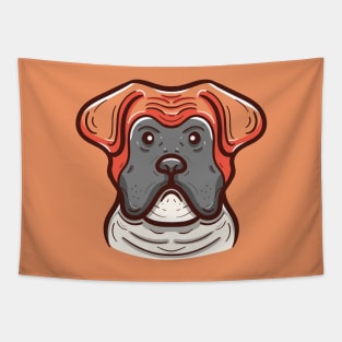 Cute boxer dog face Tapestry