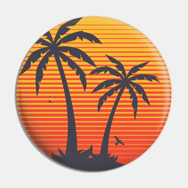 Download Retro Vintage Sunset With Palm Trees At The Beach - Retro ...