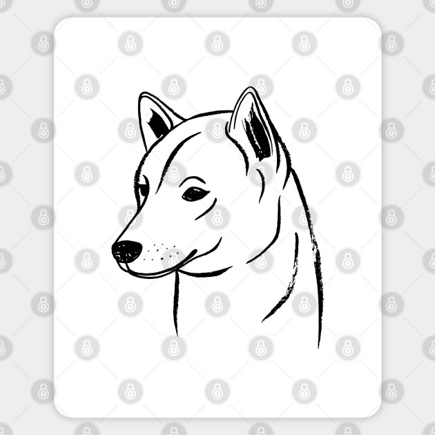 Shiba Inu Black And White Shiba Inu Sticker Teepublic