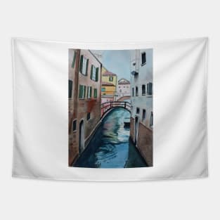 Canal in Venice Mixed Media Tapestry