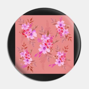 Bouquet of flowers -Dark pink Pin