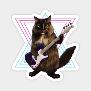 Cat playing bass guitar Magnet