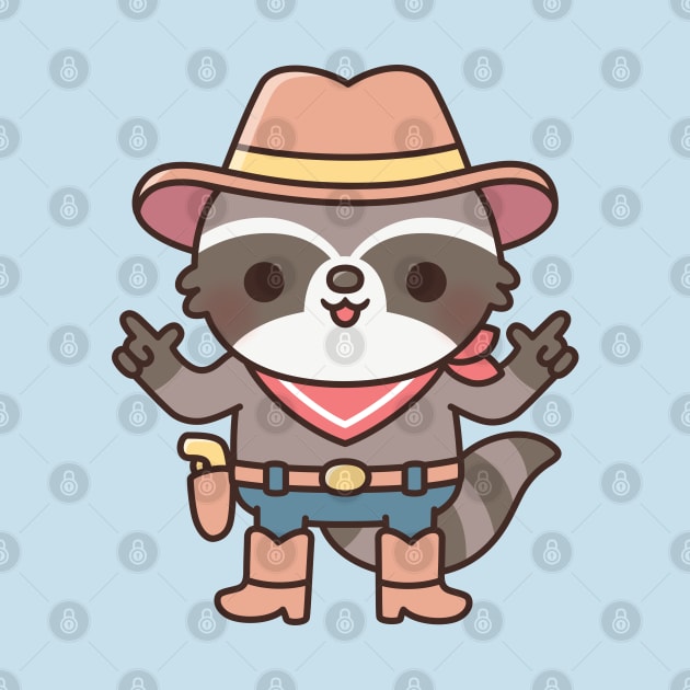 Cute Cowboy Raccoon With Finger Guns by rustydoodle