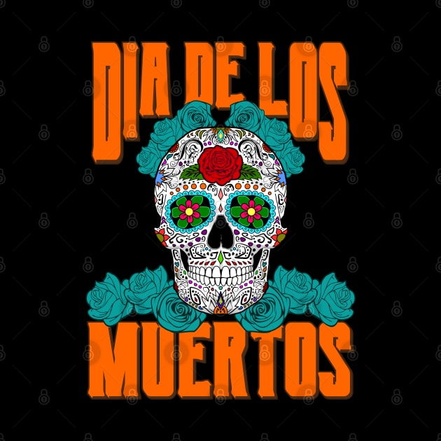 Dios De Los Muertos Day of the Dead Calavera Sugar Skull by RongWay