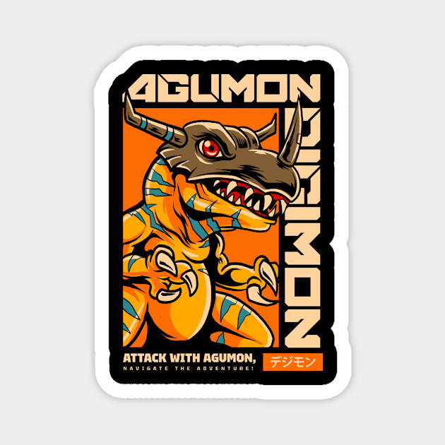 Agumon Friendship Art Magnet by Harrisaputra