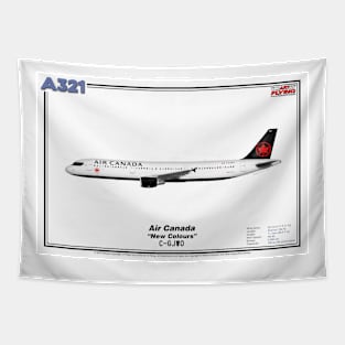 Airbus A321 - Air Canada "New Colours" (Art Print) Tapestry