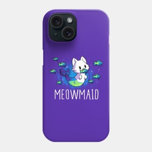 Meowmaid! Cute Funny Cat Kitten Mermaid Lover Sarcastic Humor Quote animal Lover Artwork Phone Case