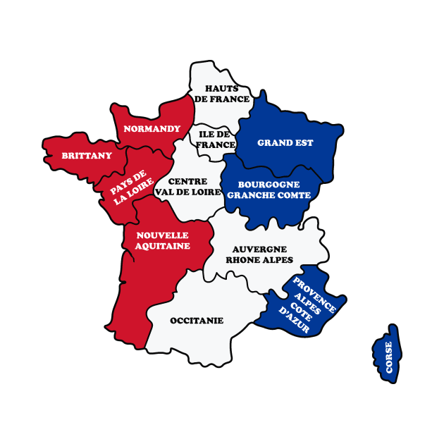 France Map Flag by Calisi