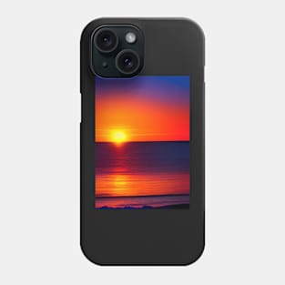 WONDERFUL RED SUNSET OVER THE OCEAN Phone Case