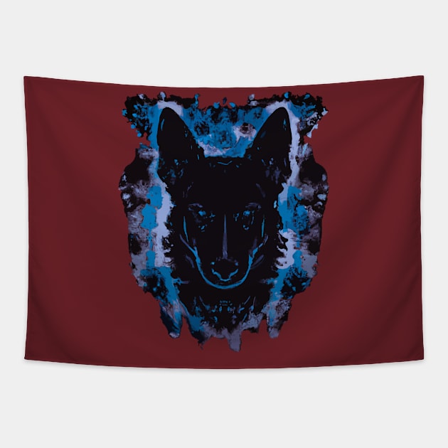 Dutch Shepherd Minimal Dark Design Tapestry by Furrban