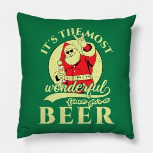 Funny Beer Ugly Christmas Sweater Most Wonderful Time for a Beer T-Shirt Pillow