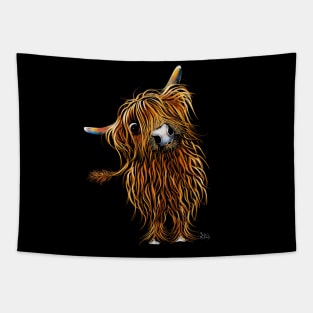 Highland Cow Print, Animal Print ' CoooWeee ' Tapestry