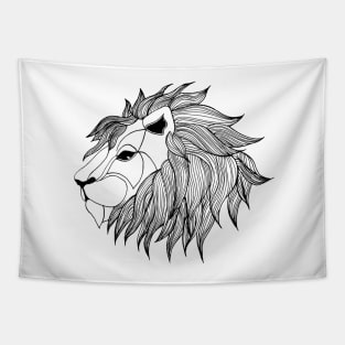 Geometric Lion Head Tapestry