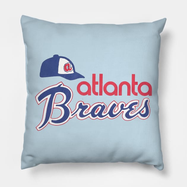 Atlanta Braves - Hank Aaron era 1970s Cap and Logo Pillow by RetroZest