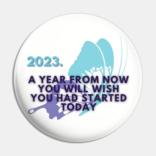 January 2023. Motivational saying. Pin