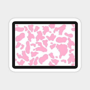 Pink Cow Print on White Magnet