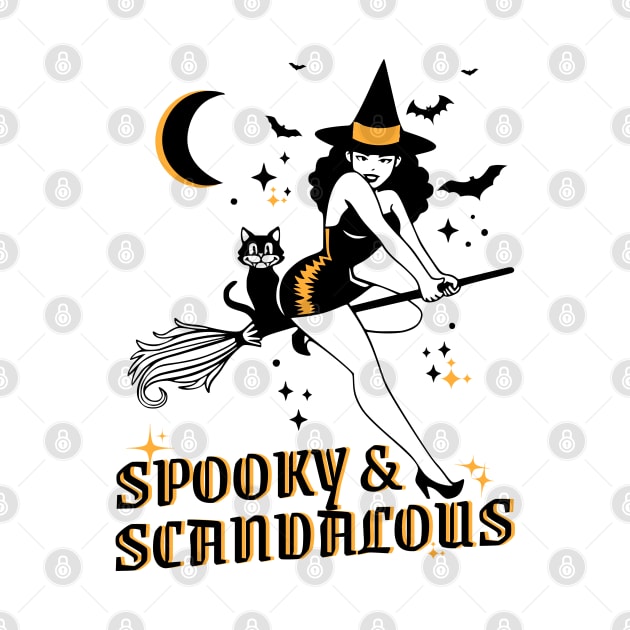 Spooky & Scandalous Sexy Spooky Witch Pinup by Cosmic Dust Art