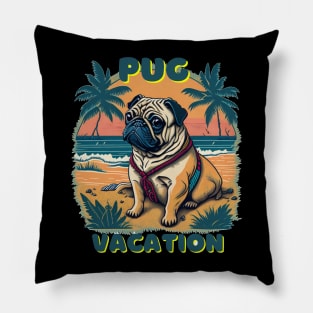 Pug vacation Pillow