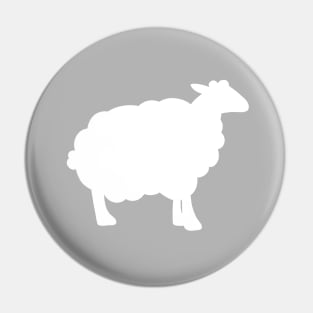 Sheep Silhouette Pattern in White and Grey Pin