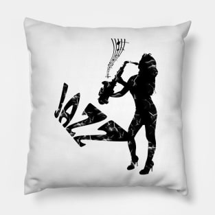 saxophone, jazz girl Pillow