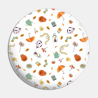 Pattern with different autumn elements Pin