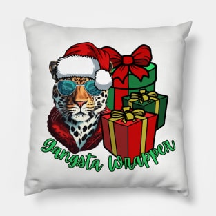 Gansta Wrapper Funny Christmas Design Pillow