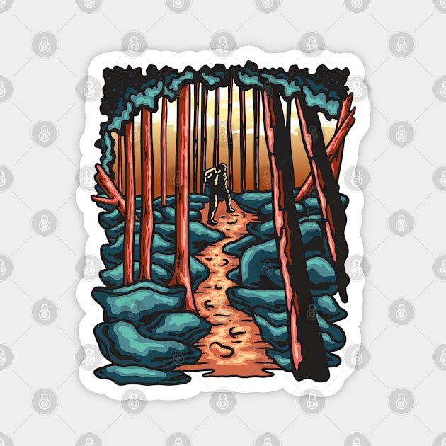 Mountain climbing illustration Magnet by Mako Design 