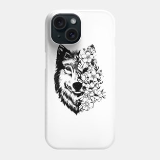 Floral Wolf Lover Vintage - Flowers Wolf Face For Wolves Lover Phone Case