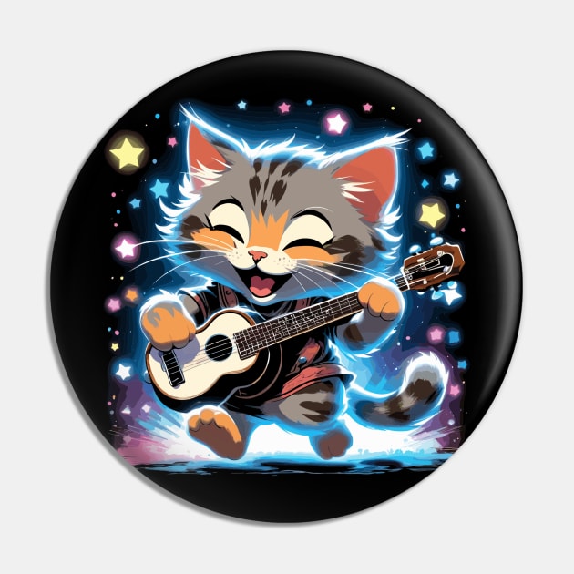 Grey dancing cat playing guitar Pin by la chataigne qui vole ⭐⭐⭐⭐⭐