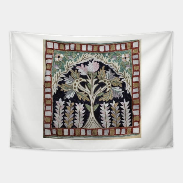 Embroidered Tree Pillow Tapestry by rogerstrawberry