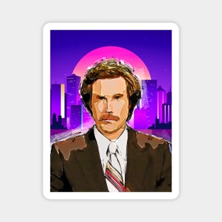 ron burgundy retro Magnet