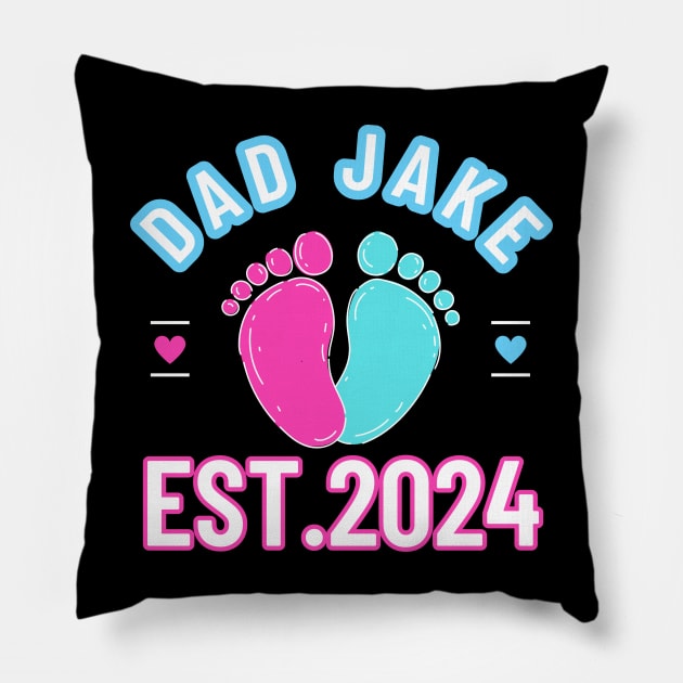 Dad Est 2024 Promoted to Daddy 2024 Pregnancy Announcement Pillow by click2print