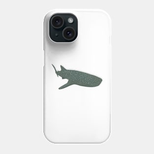 Whale Shark Swimming Front WPA Art Phone Case