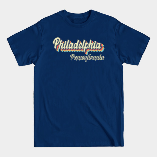 Discover Philadelphia Pennsylvania Retro vintage 70s Rainbow design - Philadelphia - T-Shirt