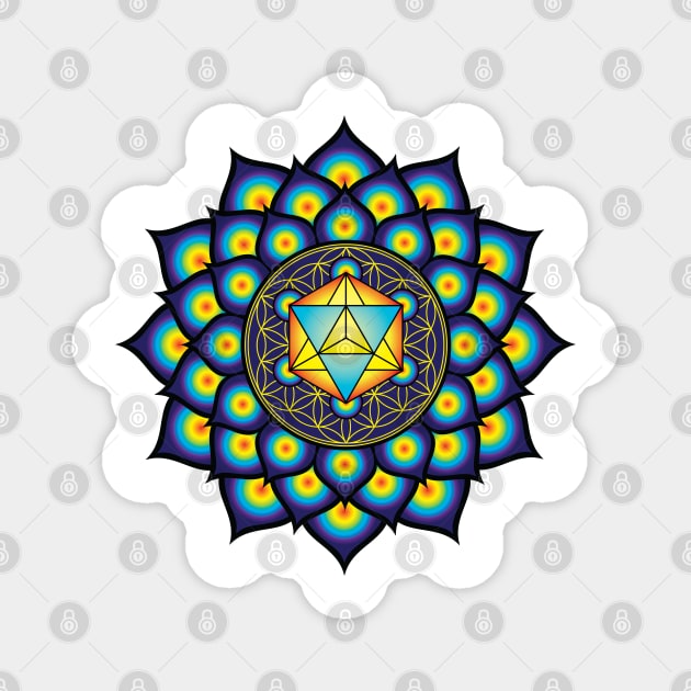 Flower Of Life Merkaba Magnet by GalacticMantra