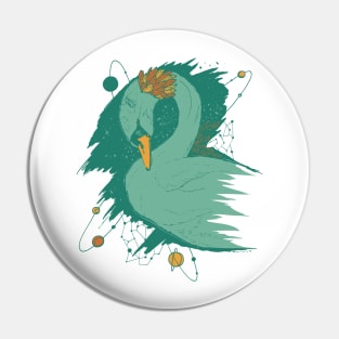 Mountain Green Swan Among The Stars Pin