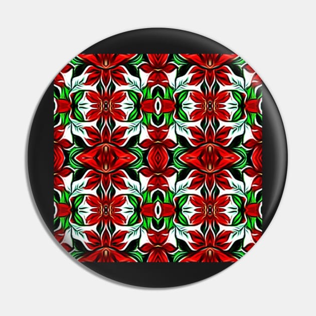 Red and Green Christmas Pattern Number 9 Pin by BubbleMench