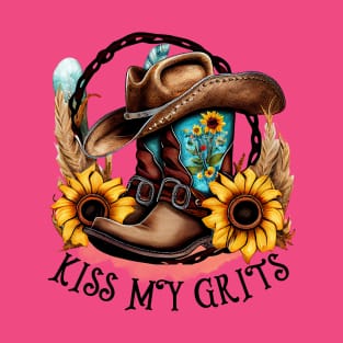 KISS MY GRITS COUNTRY WESTERN T-Shirt