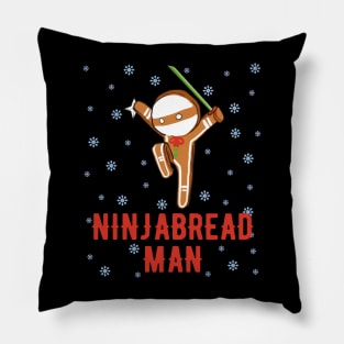 Christmas Ninjabread Man Funny Gingerbread Pillow