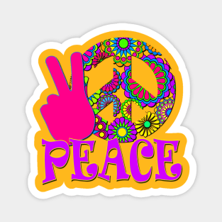 Hippie Peace Sign Magnet