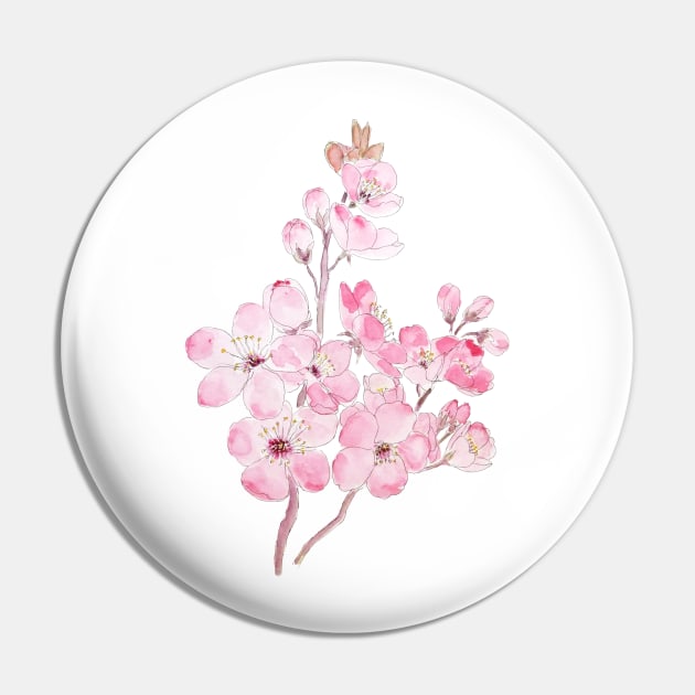 cherry blossom ink and watercolor 2 Pin by colorandcolor