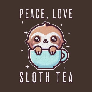 Peace, Love, Sloth Tea T-Shirt