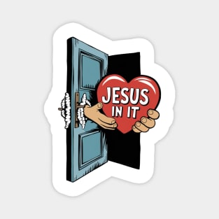 Jesus In My Heart - Hands Holding Heart Magnet