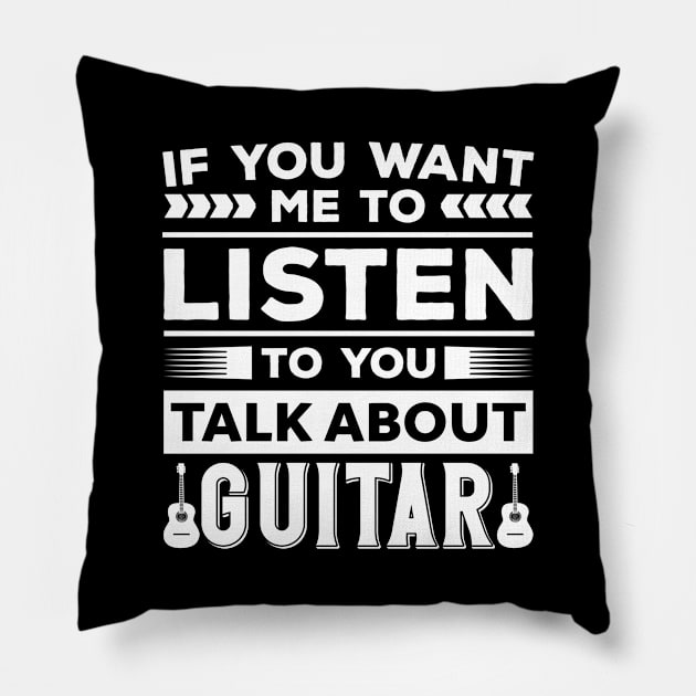 Talk About Guitar Pillow by Mad Art