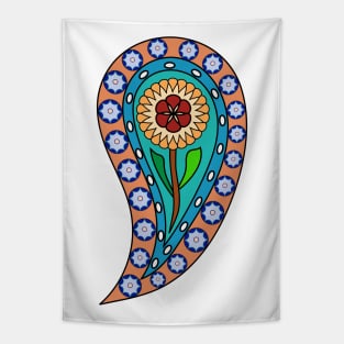 Traditional Persian Paisley (Bote Jeghe) Flower Tapestry