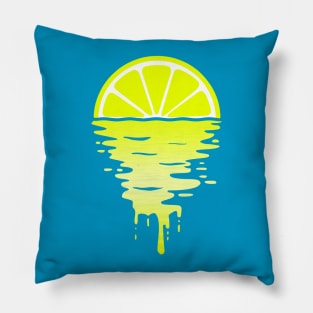 Lemon 80s Sunset Pillow