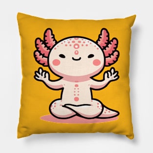 yoga axolotl meditating Pillow