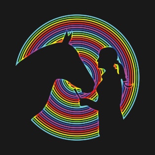 GIRL WITH HORSE AND RAINBOW FRAME T-Shirt