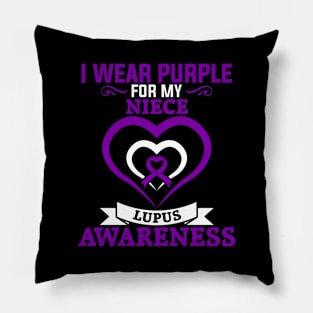 Lupus Awareness I Wear Purple for My Niece Lupus Pillow